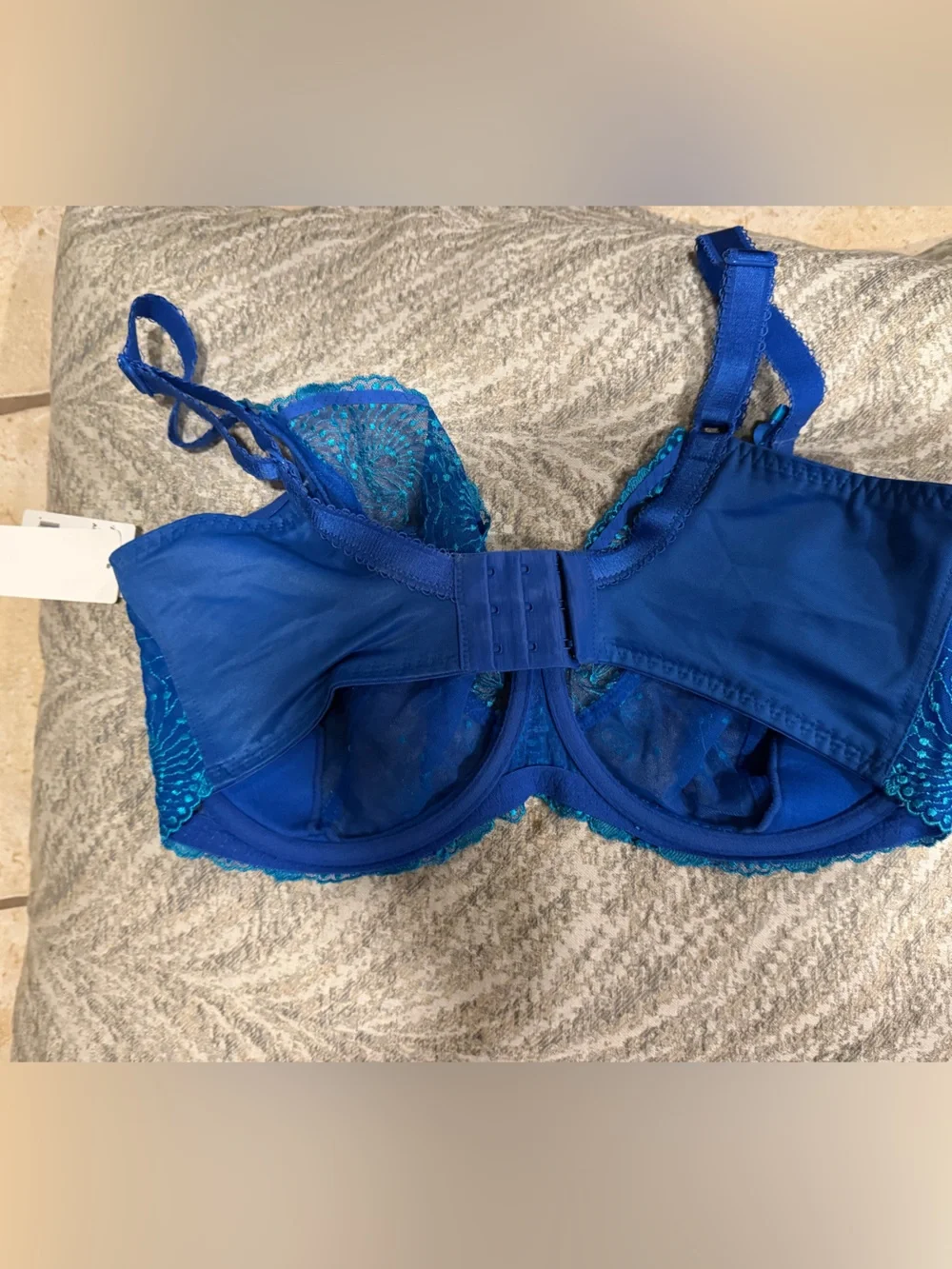Blue and Aqua Embroidered Women’s bra and pants Set - XL